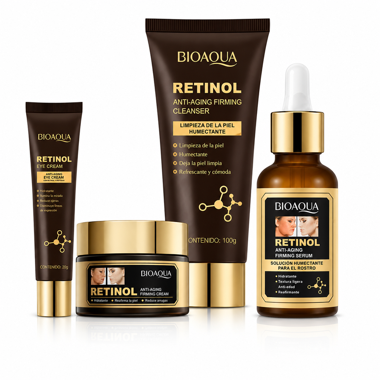 Kit BIOAQUA Retinol 4 en 1 | Piel Más Firme, Suave e Hidratada