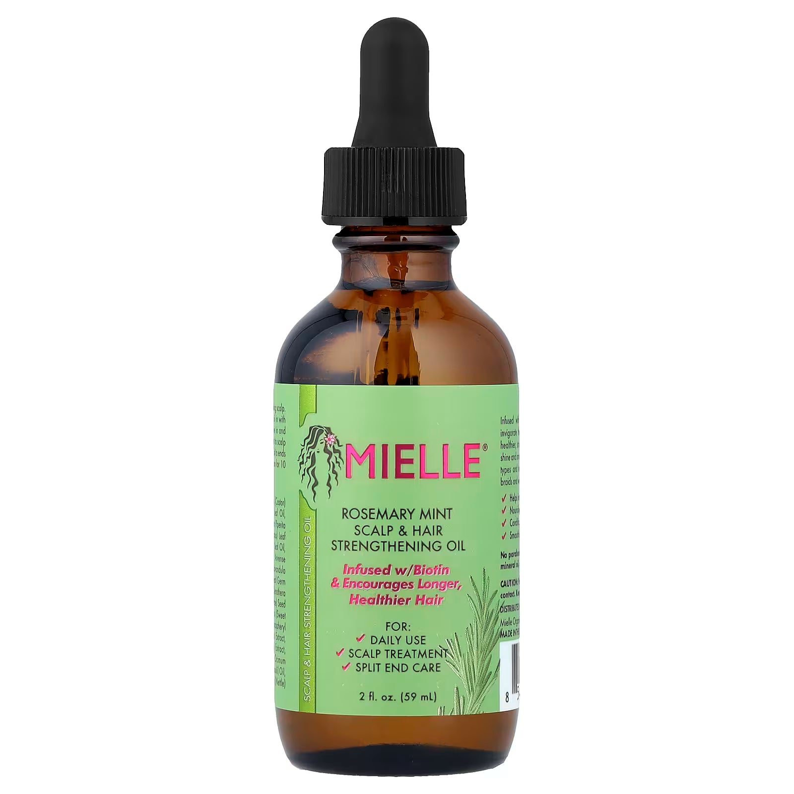 Mielle, Aceite para fortalecer el cuero cabelludo y el cabello, Romero y menta, 50 ml (2 oz. líq.)