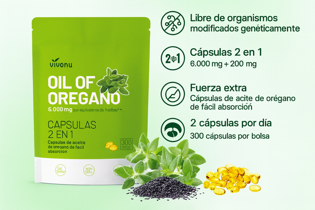 🌿Aceite Orégano + aceite de semillas negras en Cápsulas – Potente Apoyo Natural
