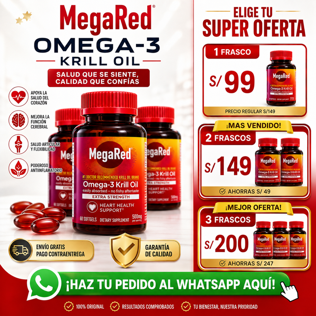 🦐 MegaRed Omega-3 Krill Oil 500 mg – 80 Softgels