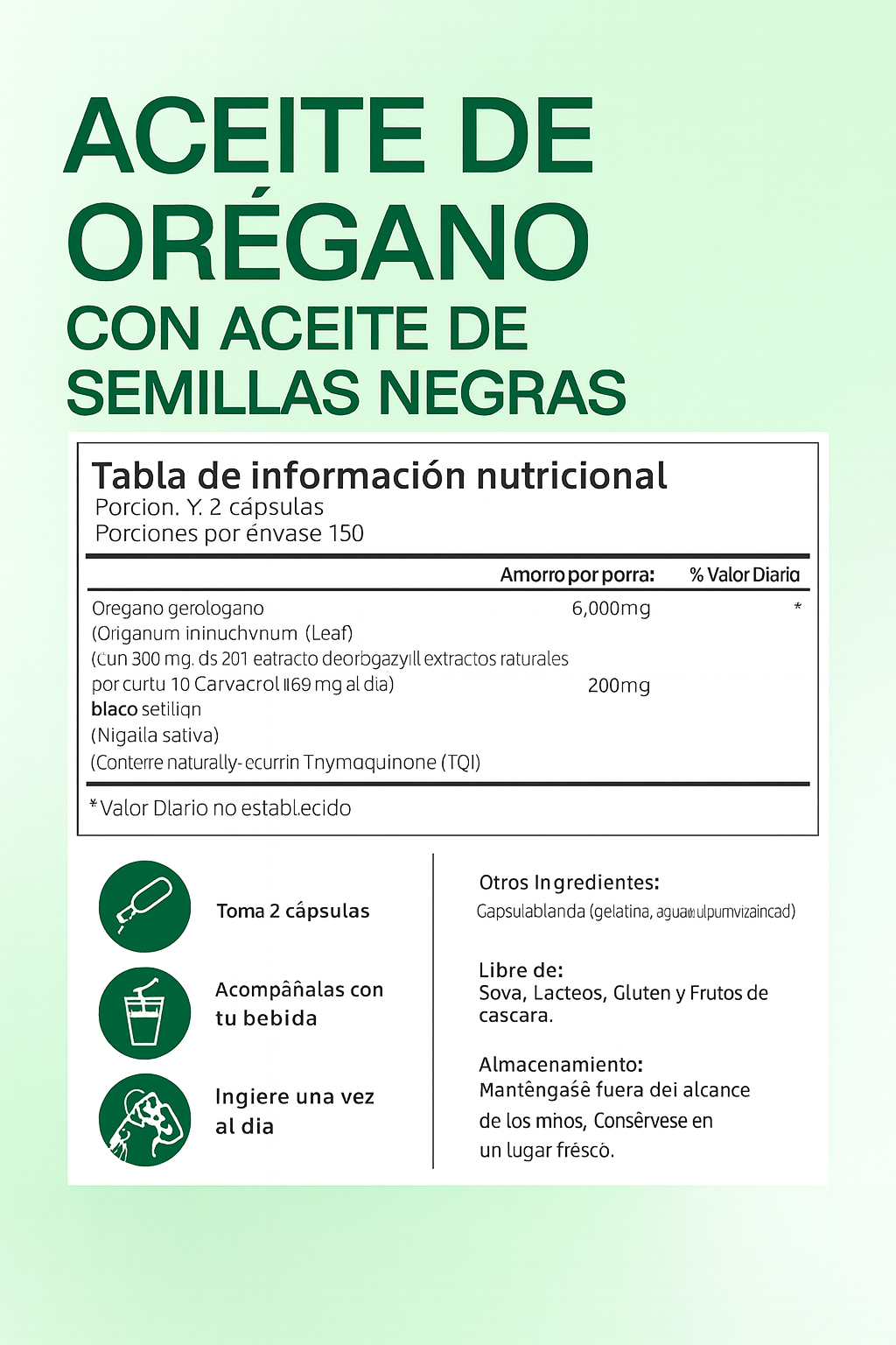 🌿Aceite Orégano + aceite de semillas negras en Cápsulas – Potente Apoyo Natural