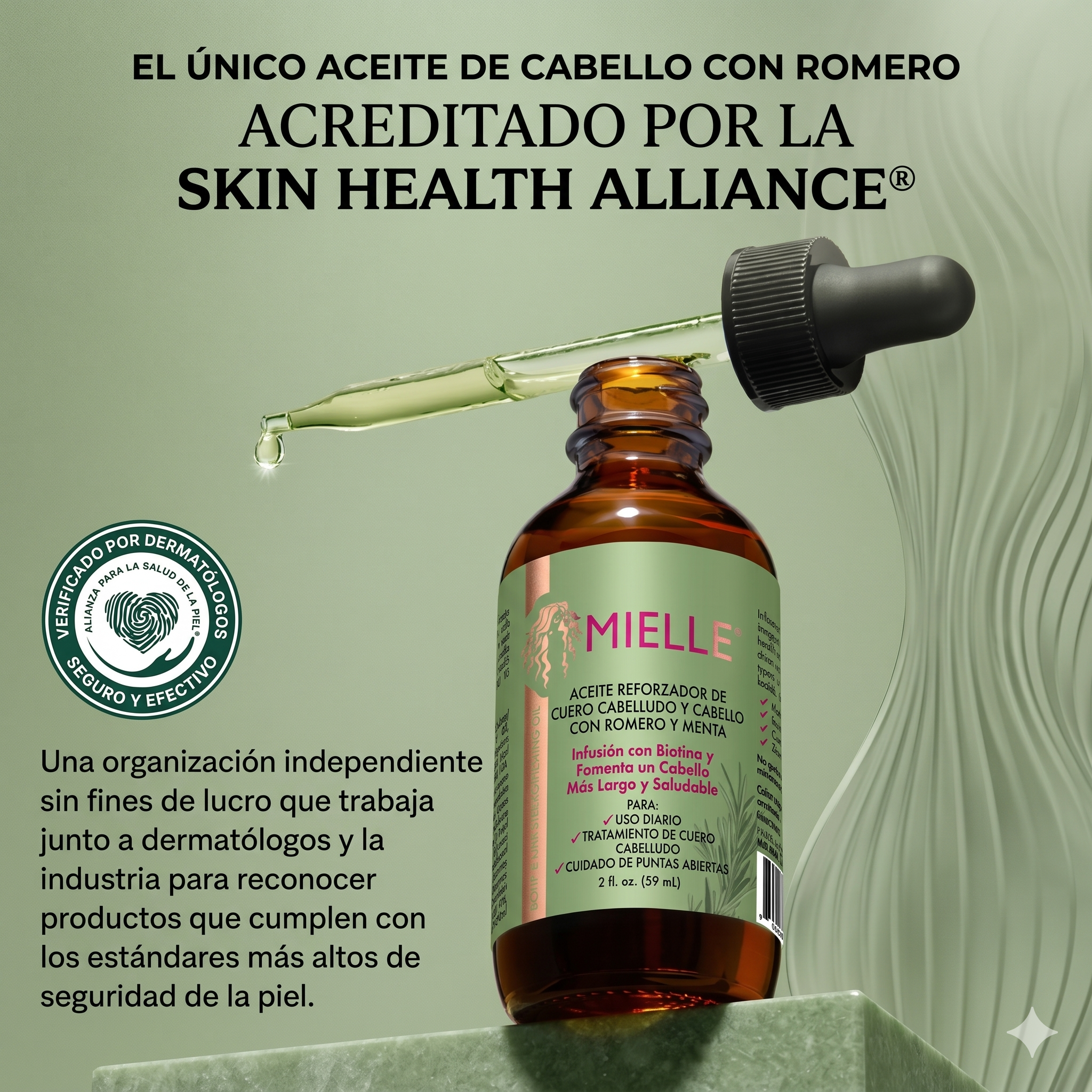 Mielle, Aceite para fortalecer el cuero cabelludo y el cabello, Romero y menta, 50 ml (2 oz. líq.)