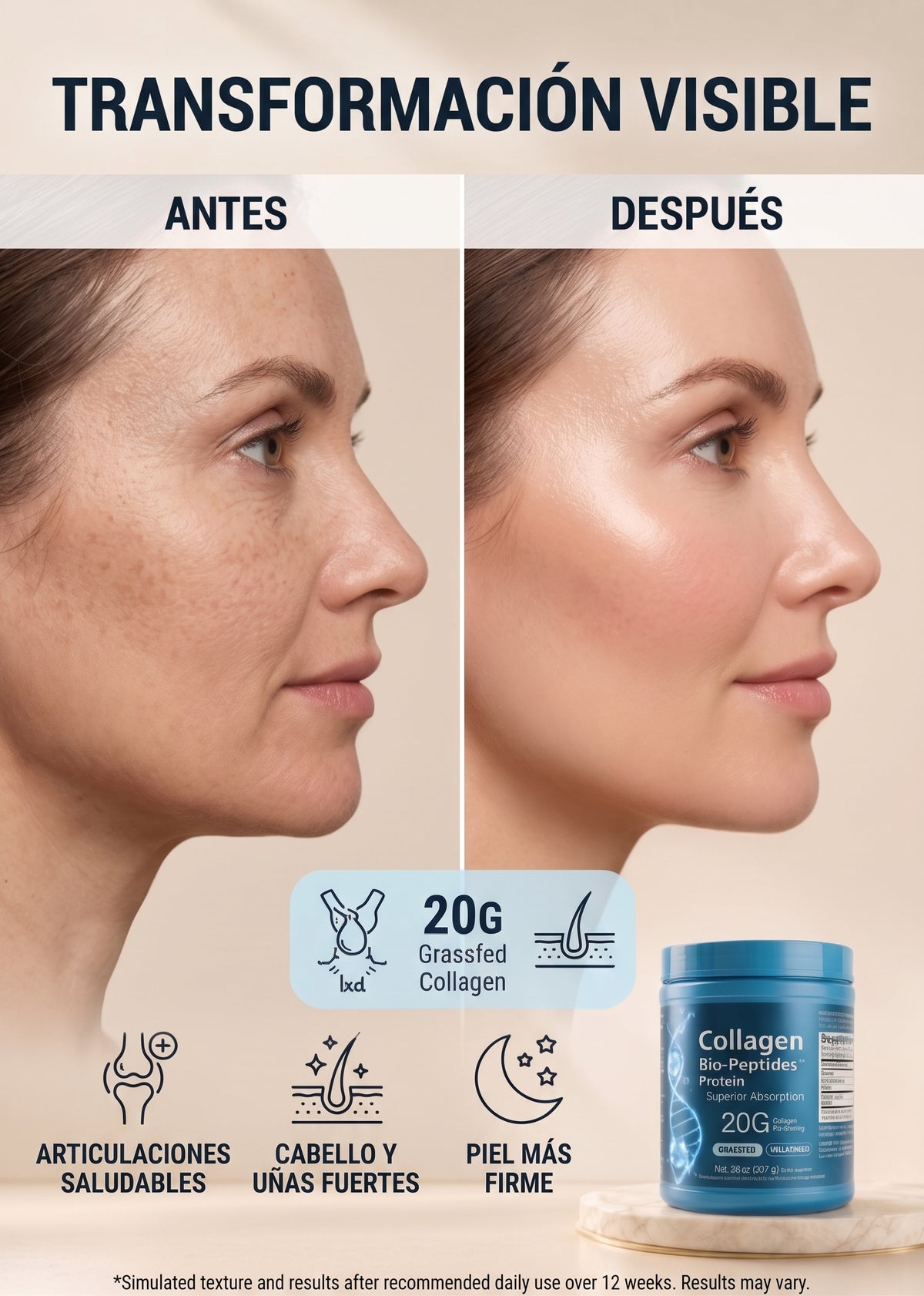 Collageno Bio-Peptides™, Proteína, Sin sabor, 567 g (20 oz)
