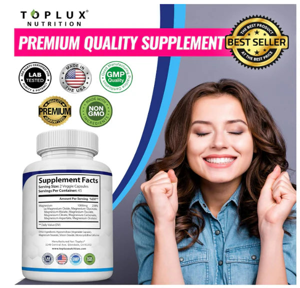 💊 Magnesio Multifuente Toplux – 8 Tipos de Magnesio